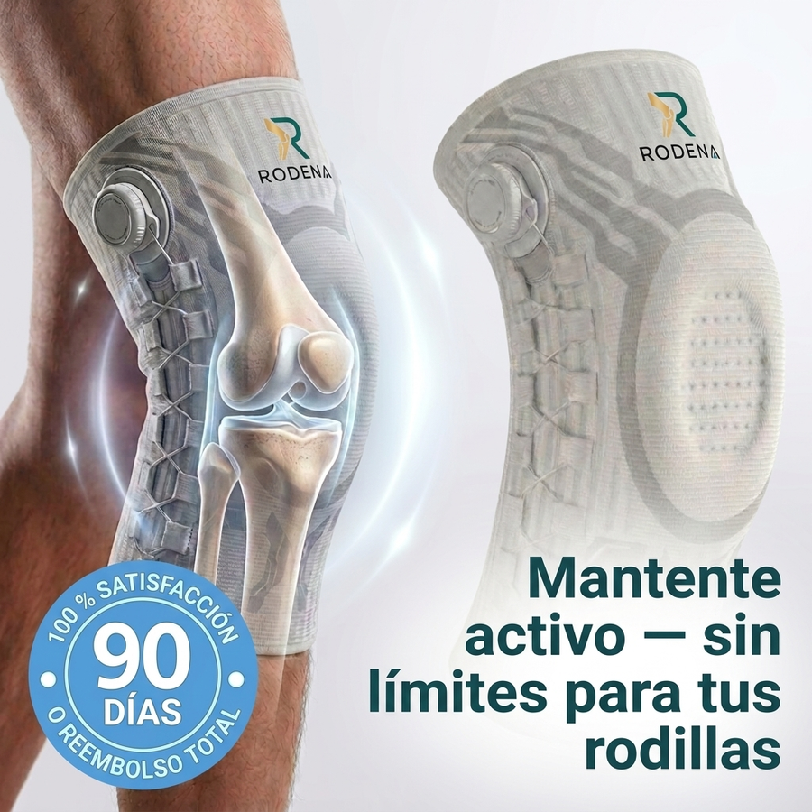 Rodillera Rodena con el sello de 90 días de garantía y devolución