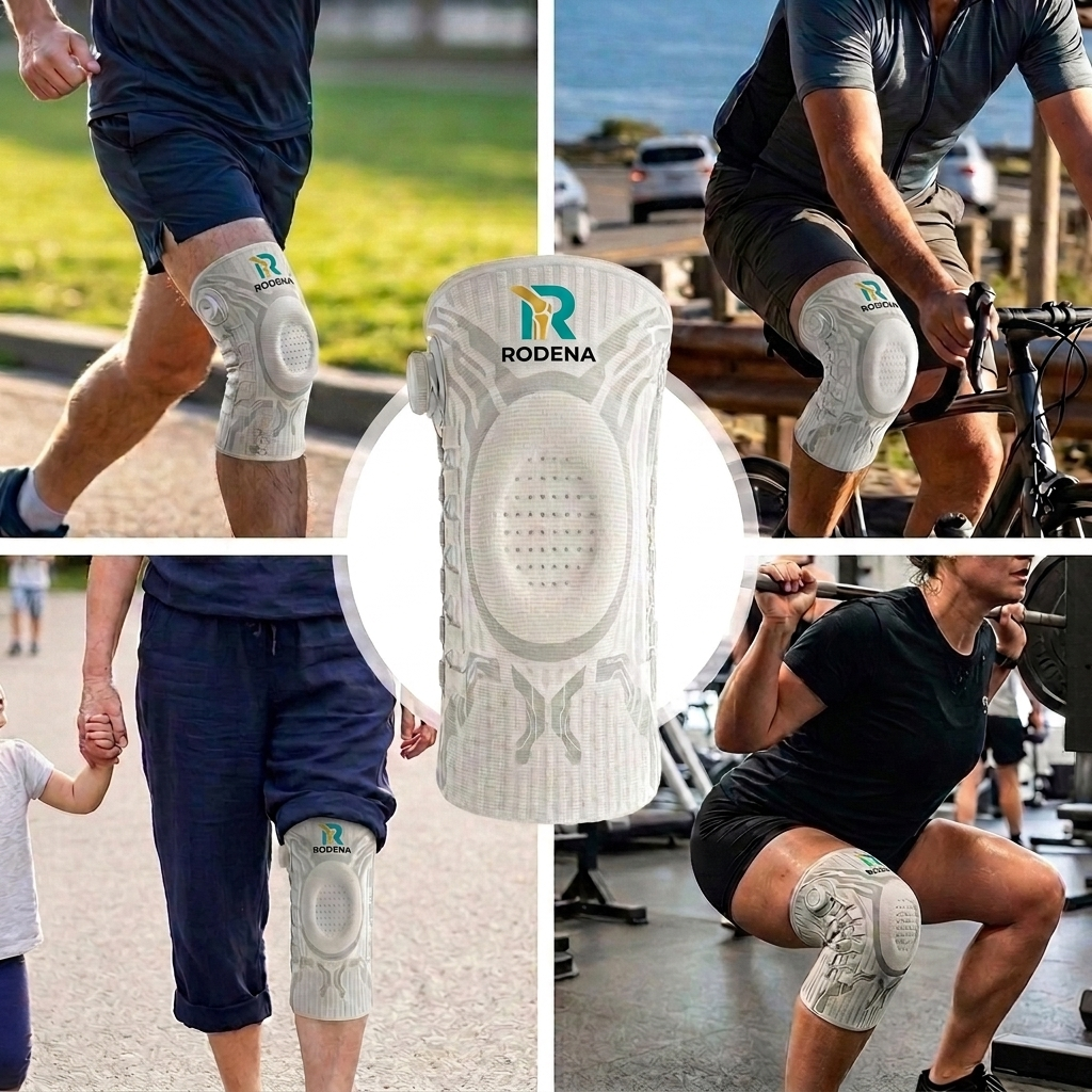 La rodillera Rodena en el día a día: caminar, bicicleta, paseos y gimnasio